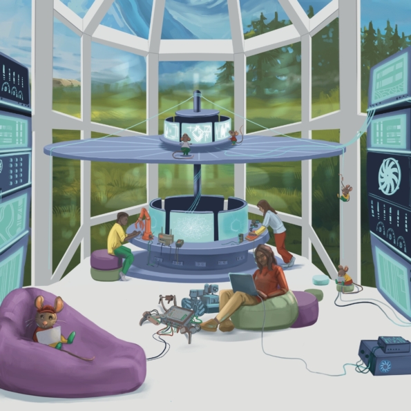 A3 Cmyk Technicke Centrum ilustrace ke hře K9 technické centrum